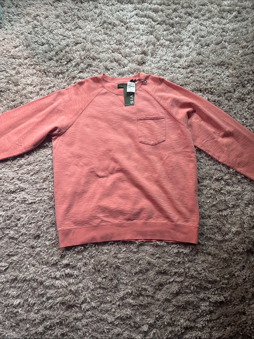 NWT Orvis Montana Morning Crewneck Sweatshirt - Russet/Faded Red